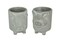 Set of 2 Natural Gray Barnyard Animal Design Concrete Planters Cow and Pig
